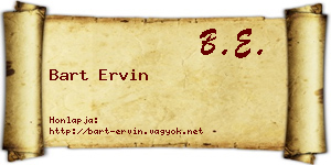 Bart Ervin névjegykártya